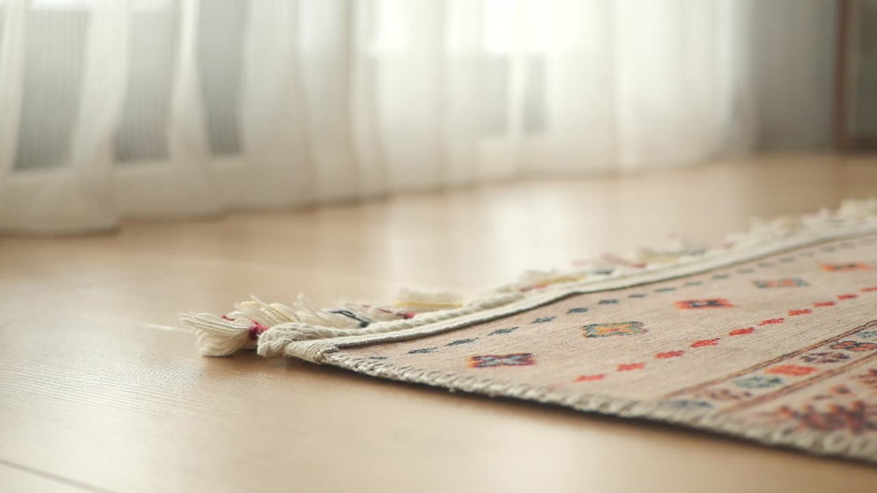 Cozy Room with Carpets and Curtains