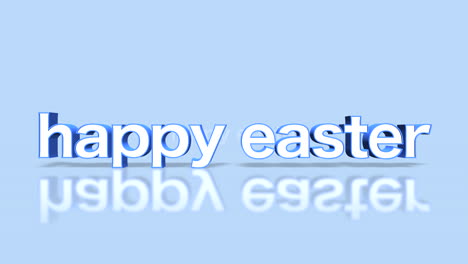 rolling happy easter text on blue gradient