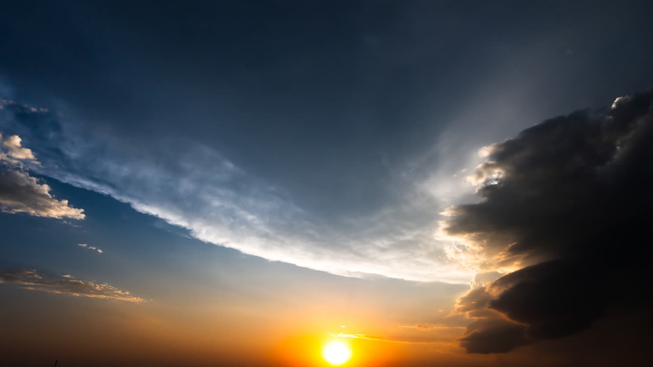 4K Storm Timelapse Shows Clouds Building Sunset Sky