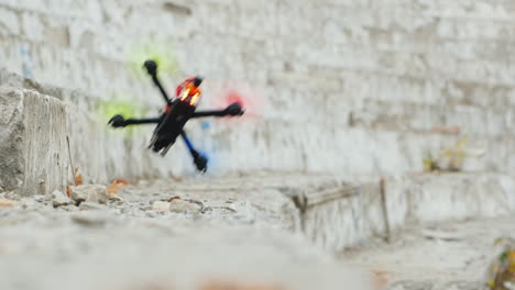 A-Sports-Drone-Hits-A-Wall-And-Crashes-Unsuccessful-Maneuver