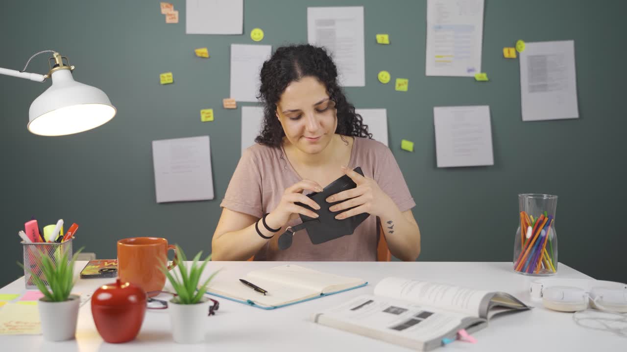 pobre estudiante infeliz y triste.