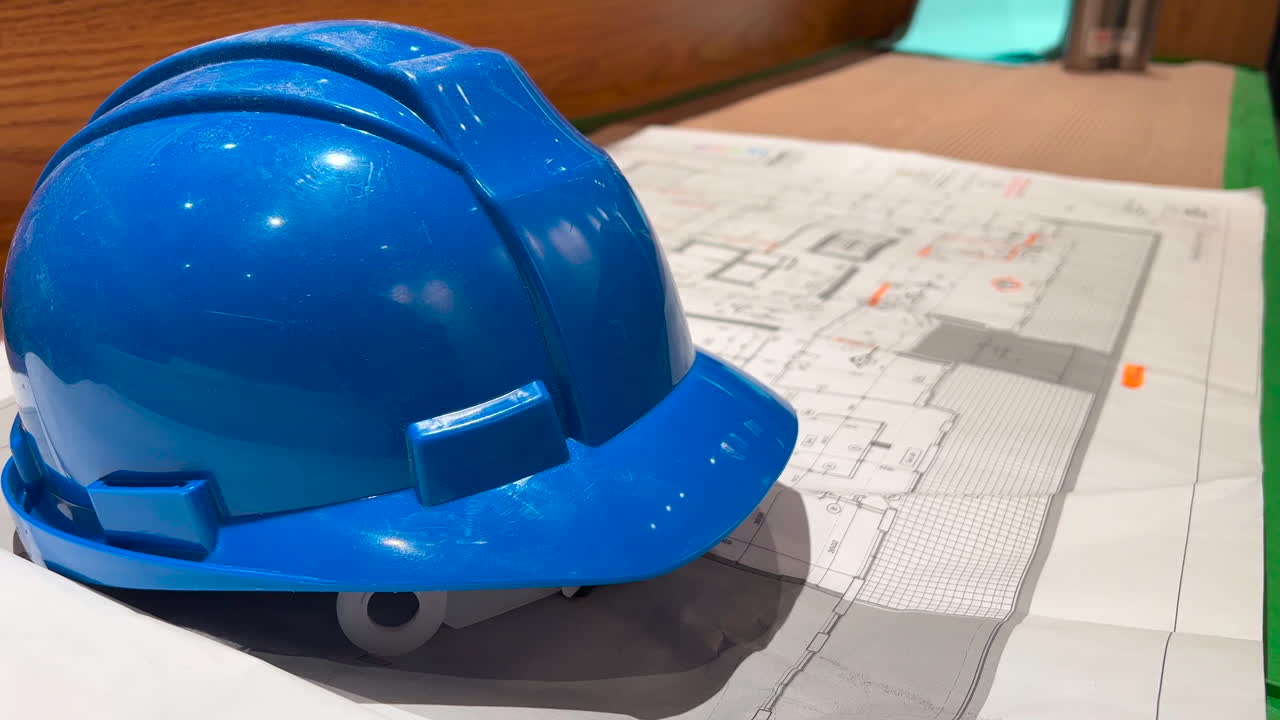 industria de la construcción - casco y planes de construcción