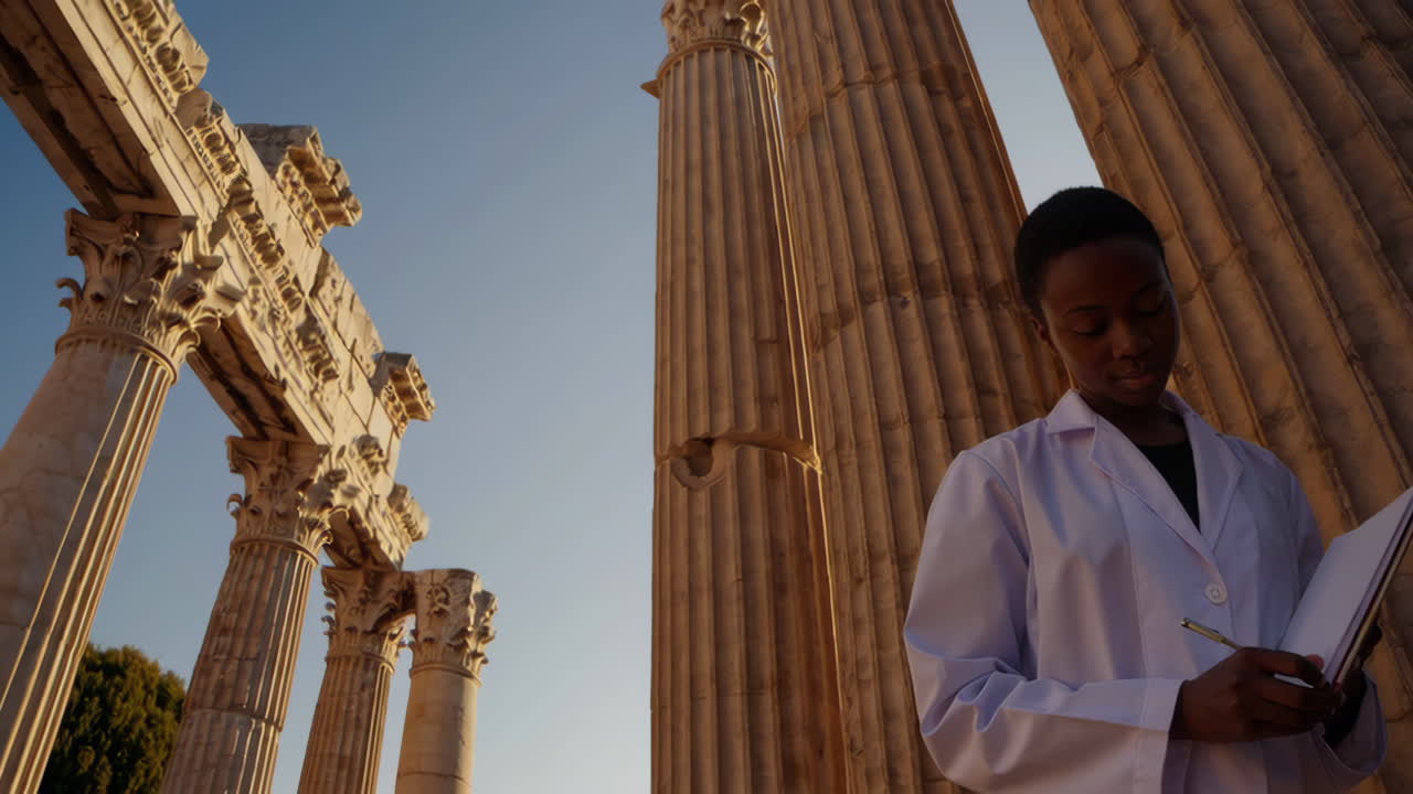 Scientist Studying Ancient Ruins