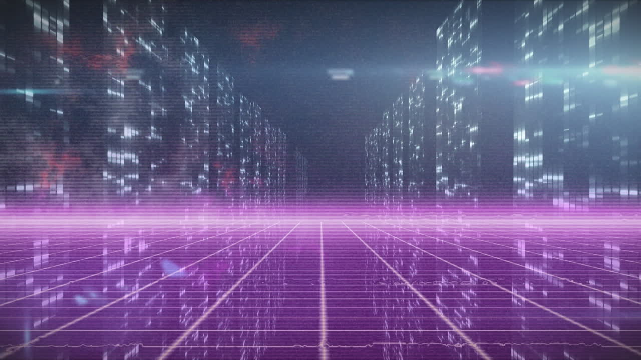 animación de formas sobre senderos de luz