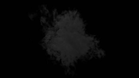 ultra realistic explosion with thick black smoke on an isolated black background in slow motion. 3d render