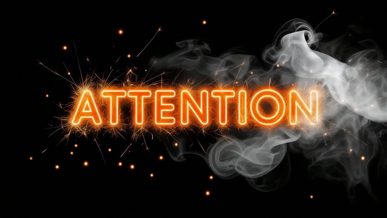 - 注意 スパークラーと煙のグラフィック