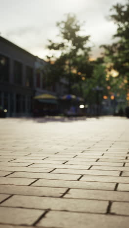 empty city street at sunrise/sunset