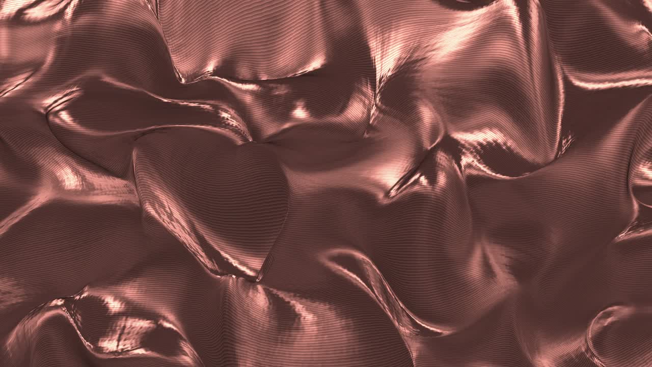 Rose Gold sparkly satin background. Glamour satin texture 3D rendering loop 4k