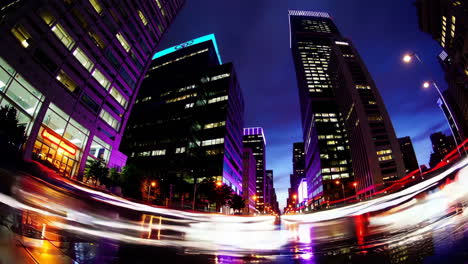 city night skyscrapers long exposure