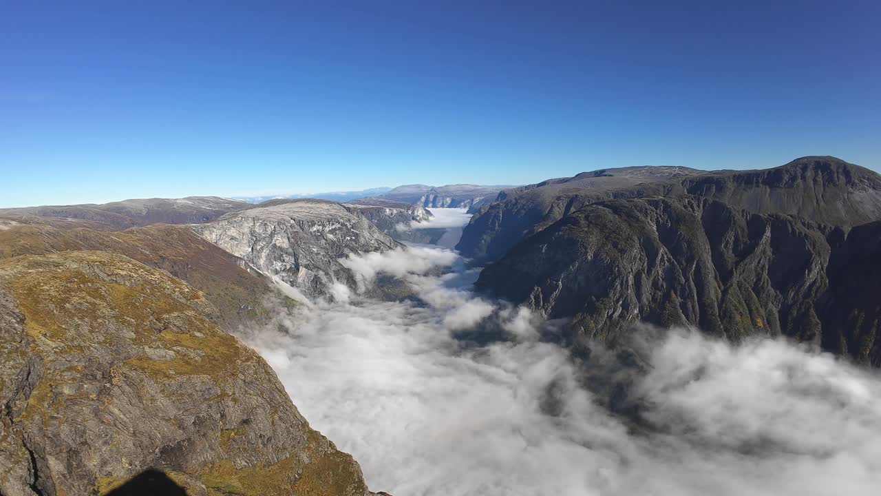Breathtaking Aerial View of a Mountain Valley in Norway