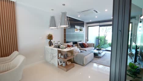 modern and luxury home living and dining area decoration