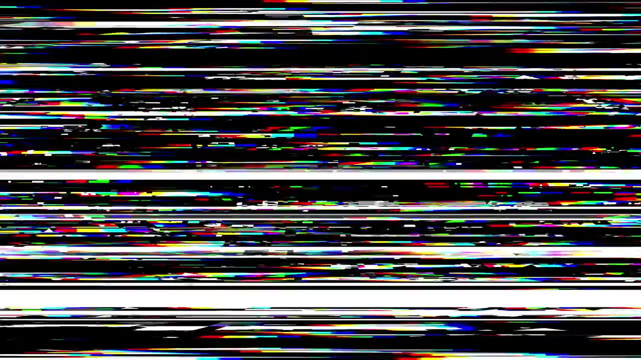 Abstract Digital Glitch Static Noise with Flickering Lines