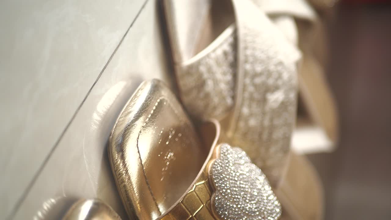 Gold and White Women's Shoes