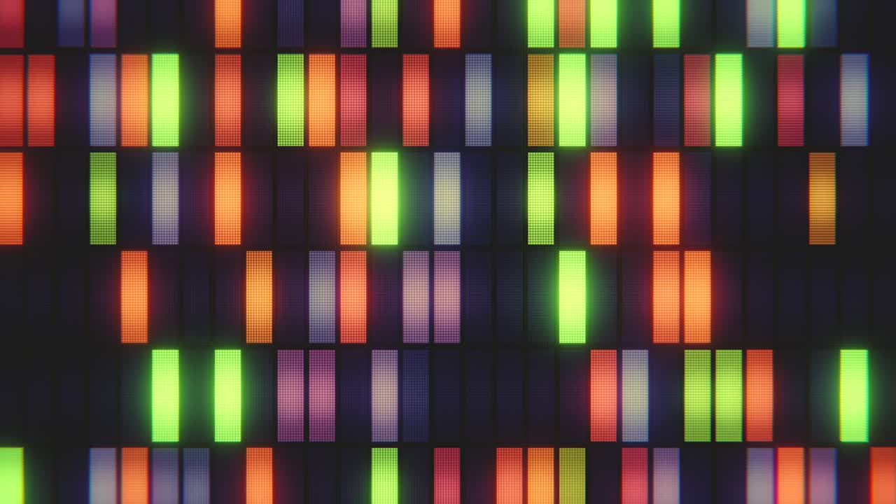 Abstract Digital Equalizer with Glowing Colorful Bars