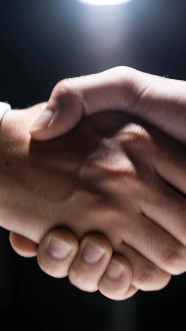Vertical video: Holding clasped hands, both shifting thumbs under lamp for greeting, showing cuff