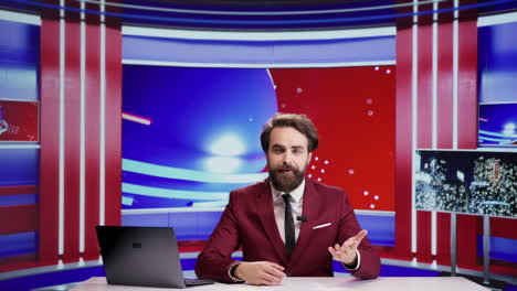 journalist talks about news segment