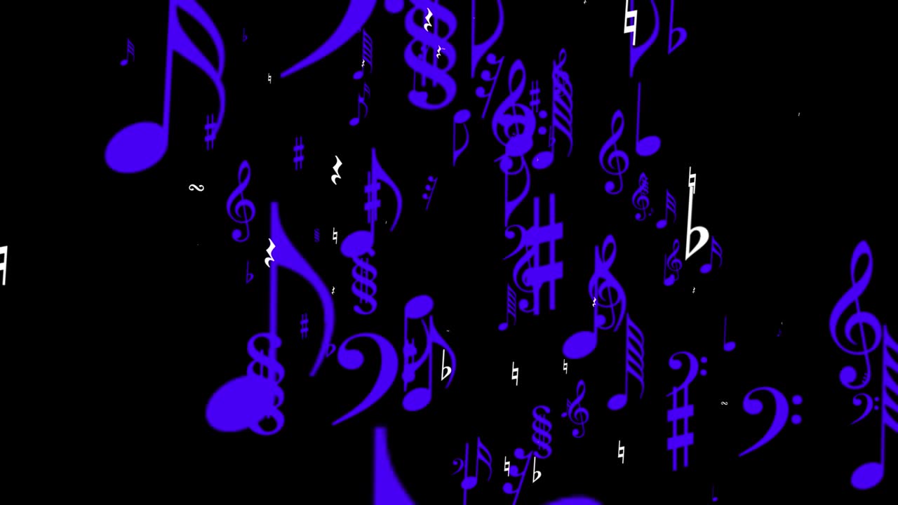 Animação de Gráficos em Movimento: Figura de Partículas de Nota Musical