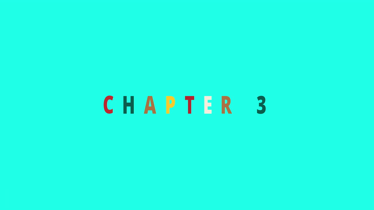 Chapter 3 - colorful Jumping Text effect with Christmas icons - Text Animation on cyan background