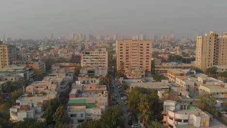 aerial view of apartments in karachi. parallax view