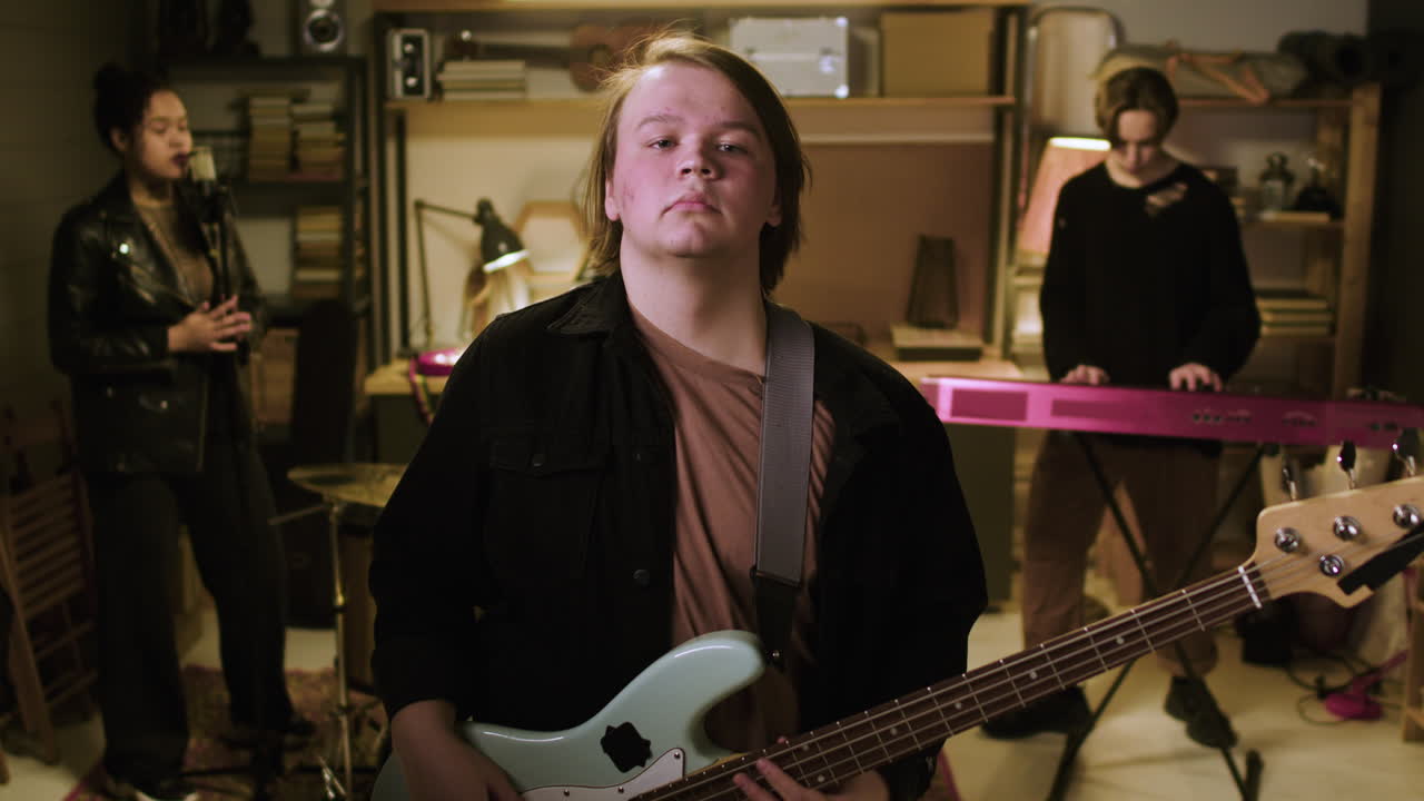 스튜디오의 음악가