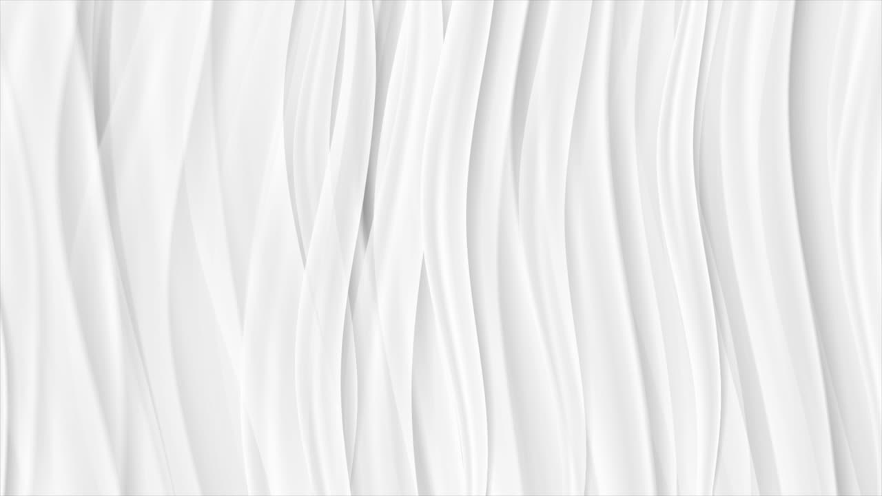 Animação de vídeo abstrata com ondas suaves e elegantes em tons de cinza.
