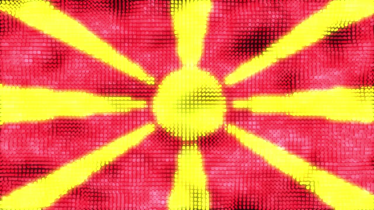 60FPS digital background of Macedonia flag  waving, UHD CG 4k 3d seamless looping animation