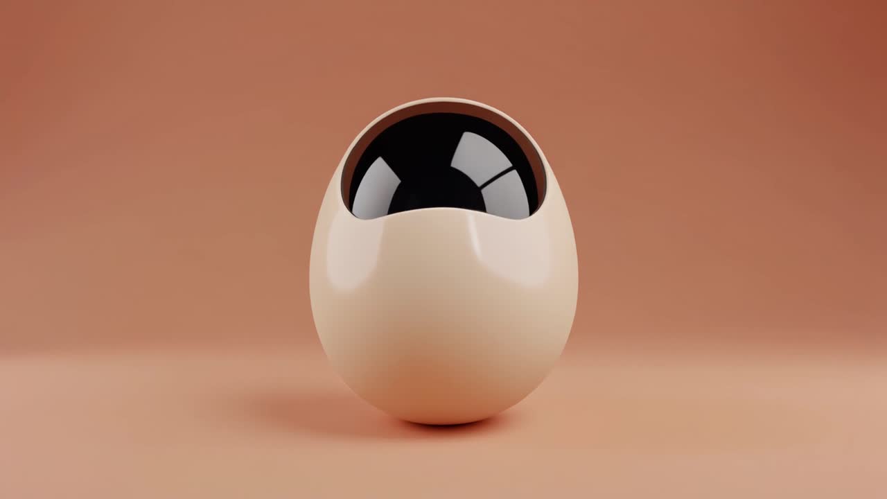 Forma de Huevo 3D Minimalista con Visera Negra que se Balancea Suavemente