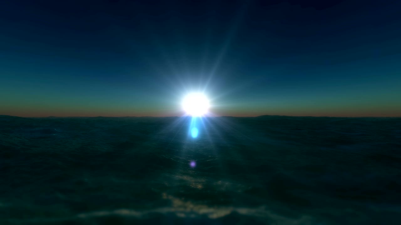 해가 지는 바다 4k