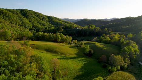 aerial blue ridge, appalachian mountain vista near bethel, boone and blowing rock nc, north carolina