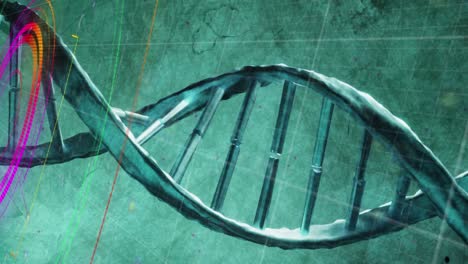 animación del escaneo del alcance sobre la cadena de adn