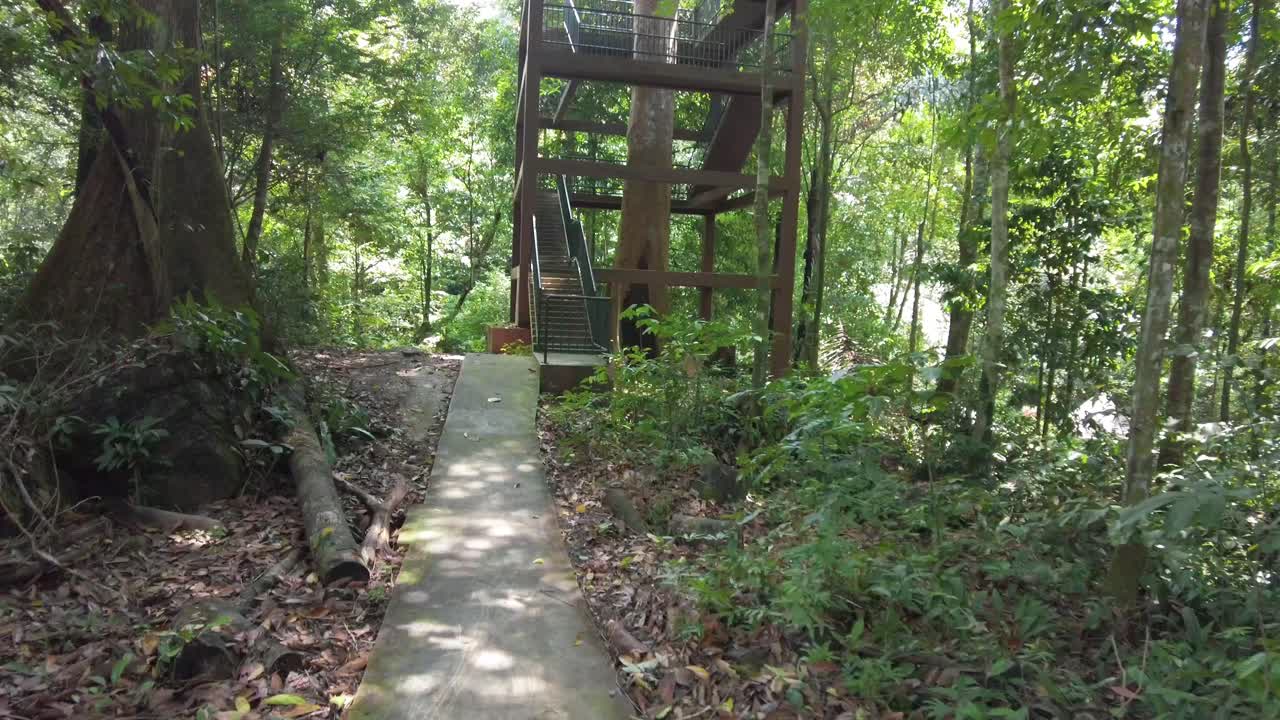 Rancan Waterfall Nasional Park ,Summer With Beautiful Green Forest Trees And Fresh Water From The Mountain River,Serian,Sarawak,Borneo.