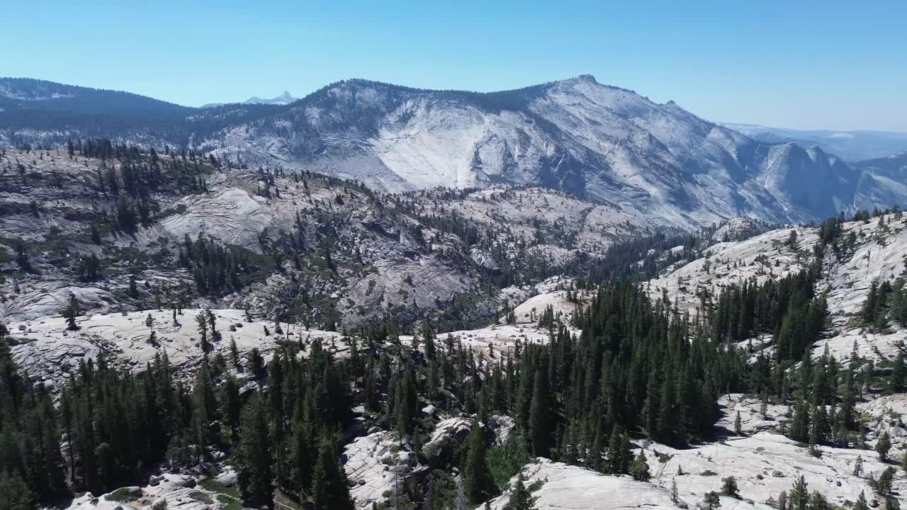 Mountain view, with a road, from above
