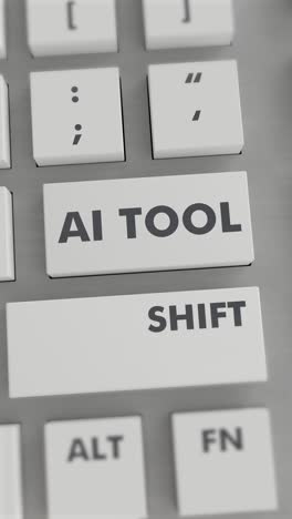 ai tool button pressing on keyboard vertical video