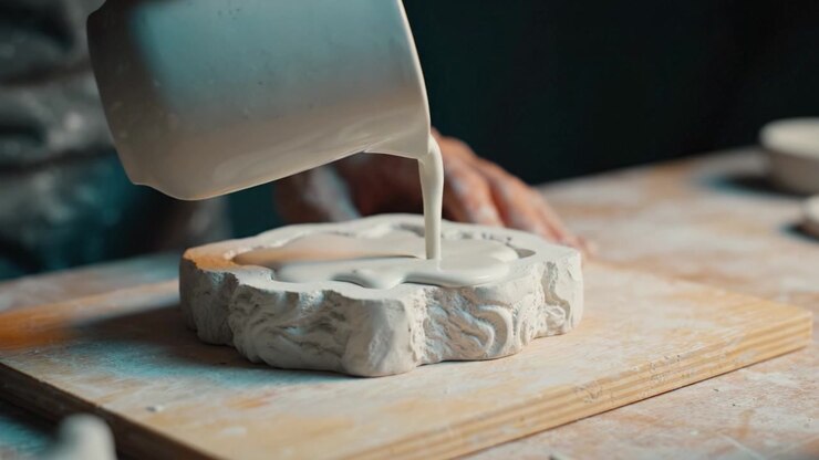 Creating a Unique Mold: Pouring Liquid Material into a Handcrafted Mold for Artistic Expression and Design in Contemporary Crafting Techniques