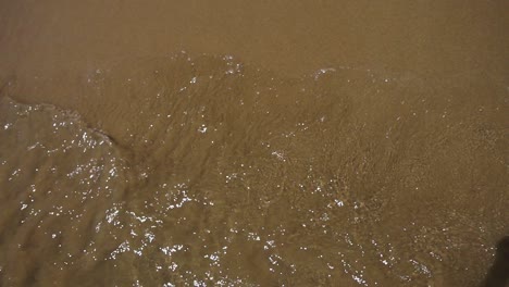 clean water wave on sand. sandy beach water splash. summer beach holiday