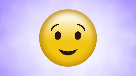 Animation-of-smiling-emoji-icon-on-purple-background