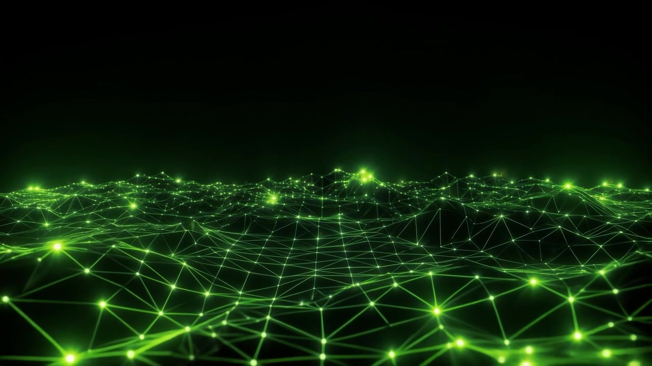 Abstract Green Digital Data Network Landscape
