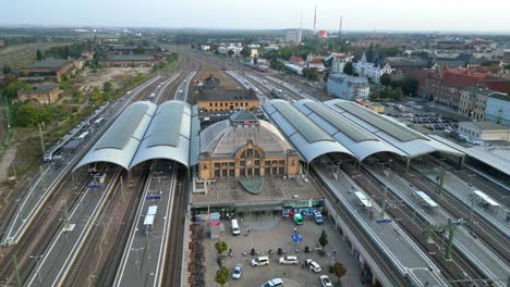 aerial view of a train station in germany