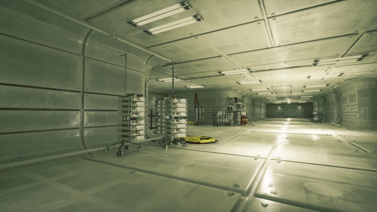 Void of personnel in manufacturing area filled with assorted machinery