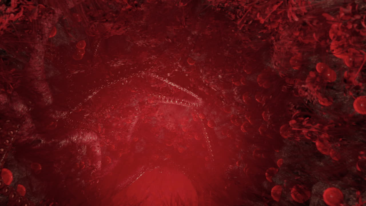 viaje a través de un abismo carmesí: una exploración de arte digital abstracto