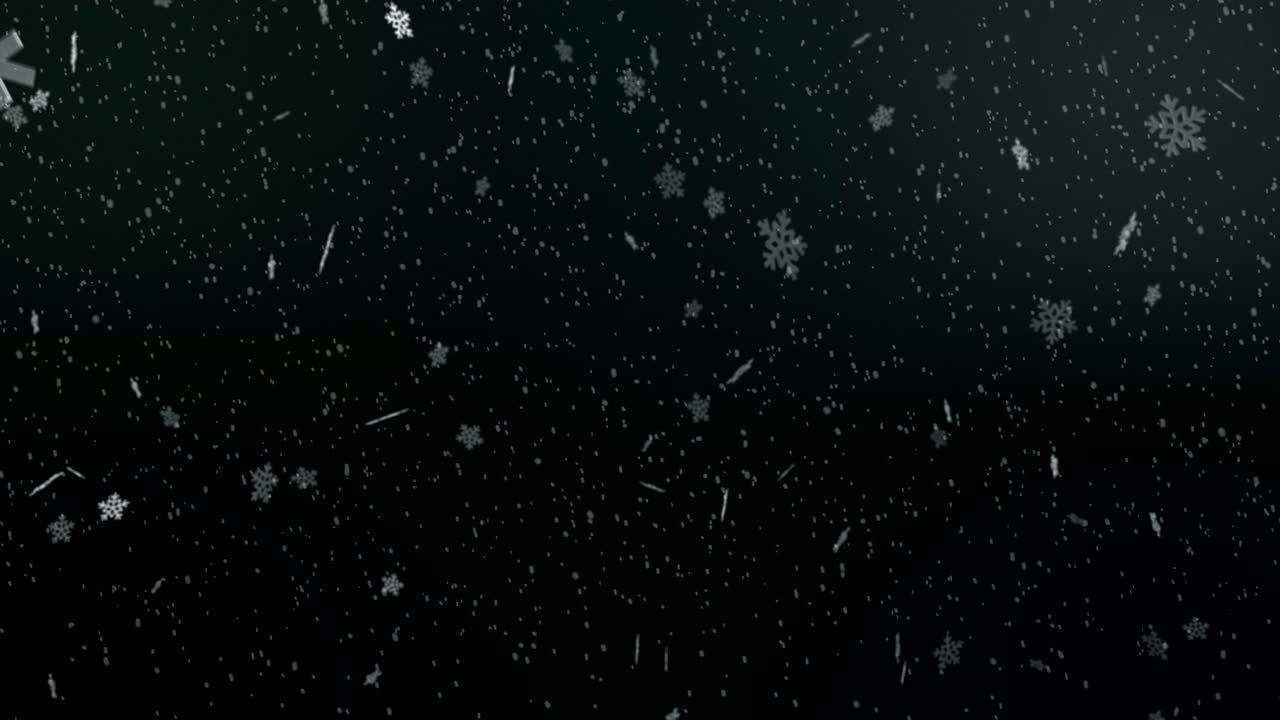 Vinterbaggrund med faldende sne med blidt faldende skinnende snefnug 4K sømløs loop.