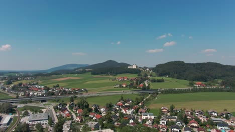 salzburg aerial view of the mountains on summer time