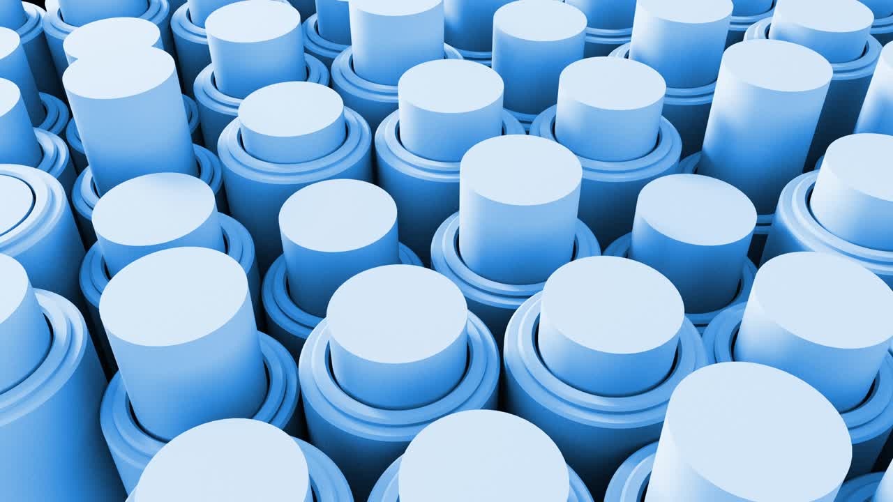 추상적인 3d 실린더 모양의 배경 렌더링 애니메이션, 4k 루핑 배경