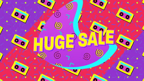 huge sale graphic on dotted background