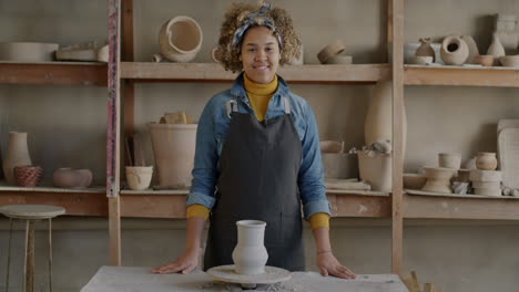 woman potter in studio