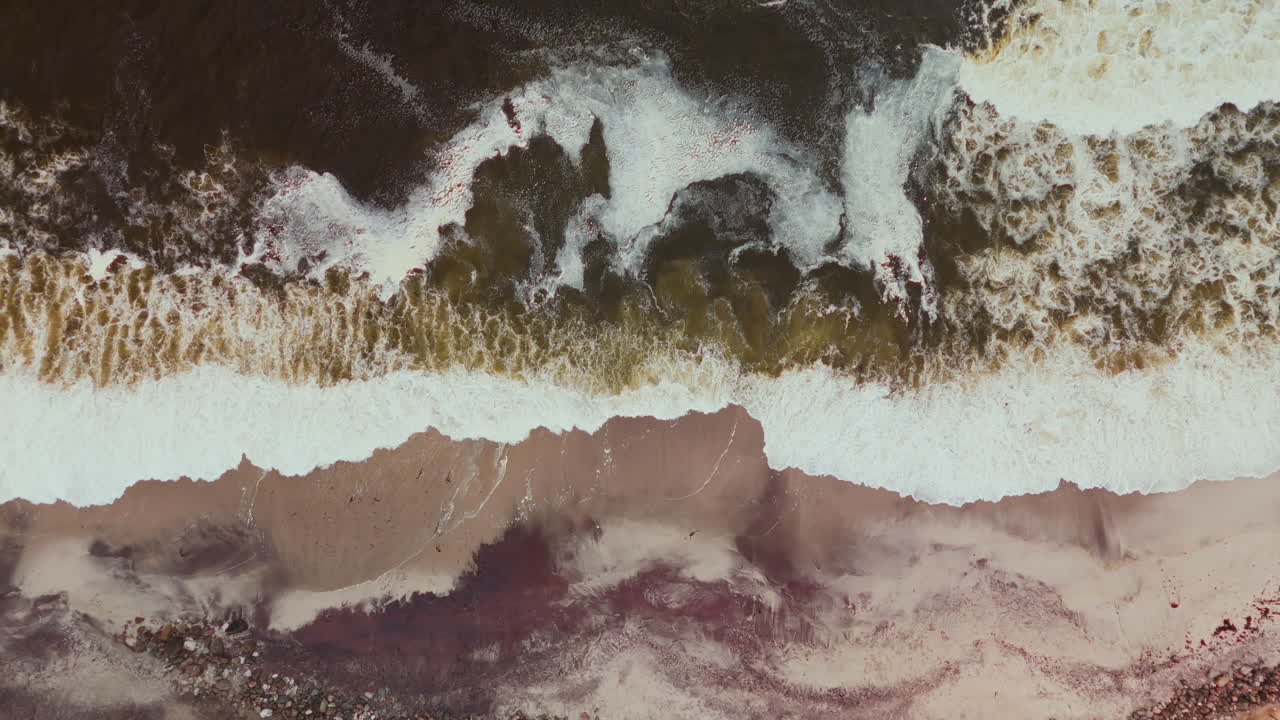 Aerial View of a Stormy Beach