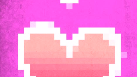 corazón pixelado en fondo rosa un símbolo colorido del amor