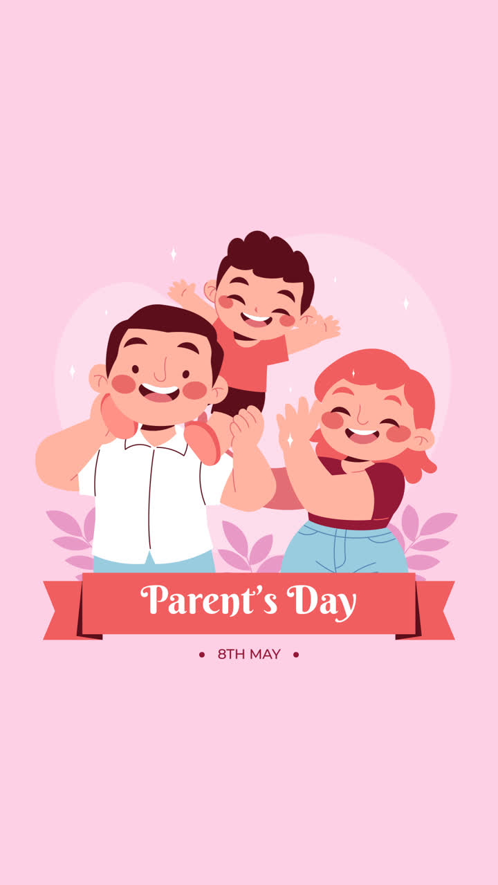 An animation of a Flat illustration for korean parents day celebration