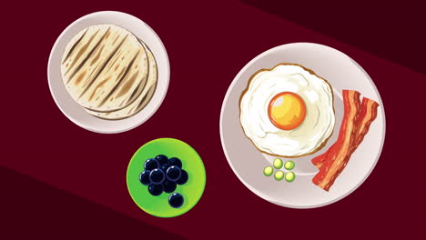 delicious breakfast with arepa animation