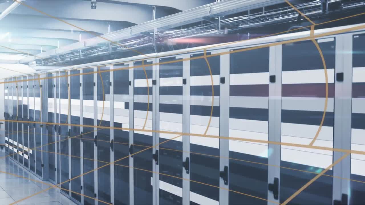 animación del mapa del mundo sobre la sala del servidor